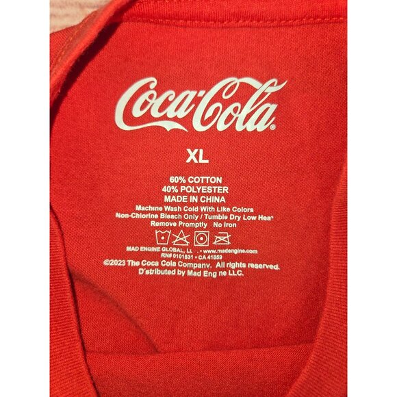 Coca-Cola "Best Pop Ever" T-Shirt XL Red Cotton/Polyester - Picture 5 of 7